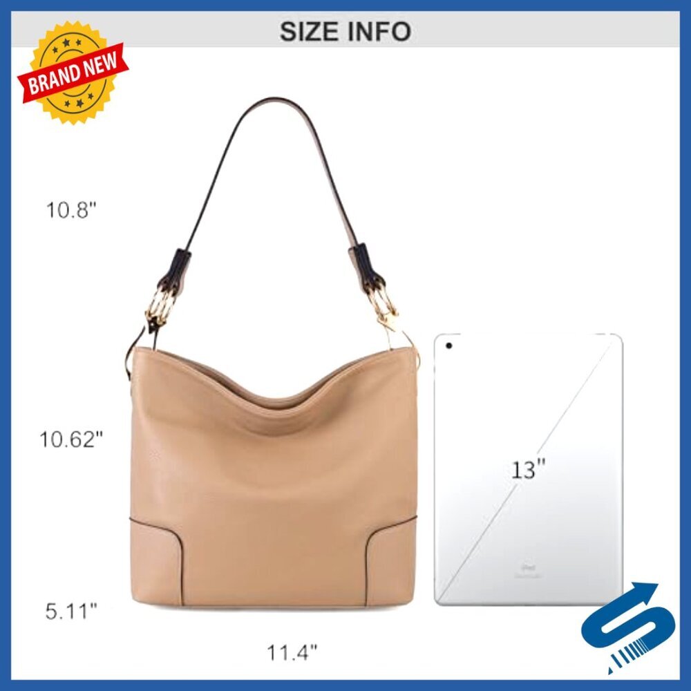 Medium Hobo Bag Top Handle Satchel Shoulder Purse Bucket Handbag - Picture 4 of 7
